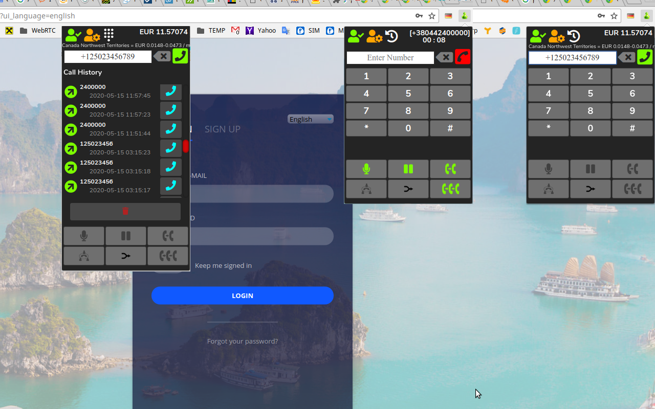WebRTC SIP Phone with Click2Dial截图1