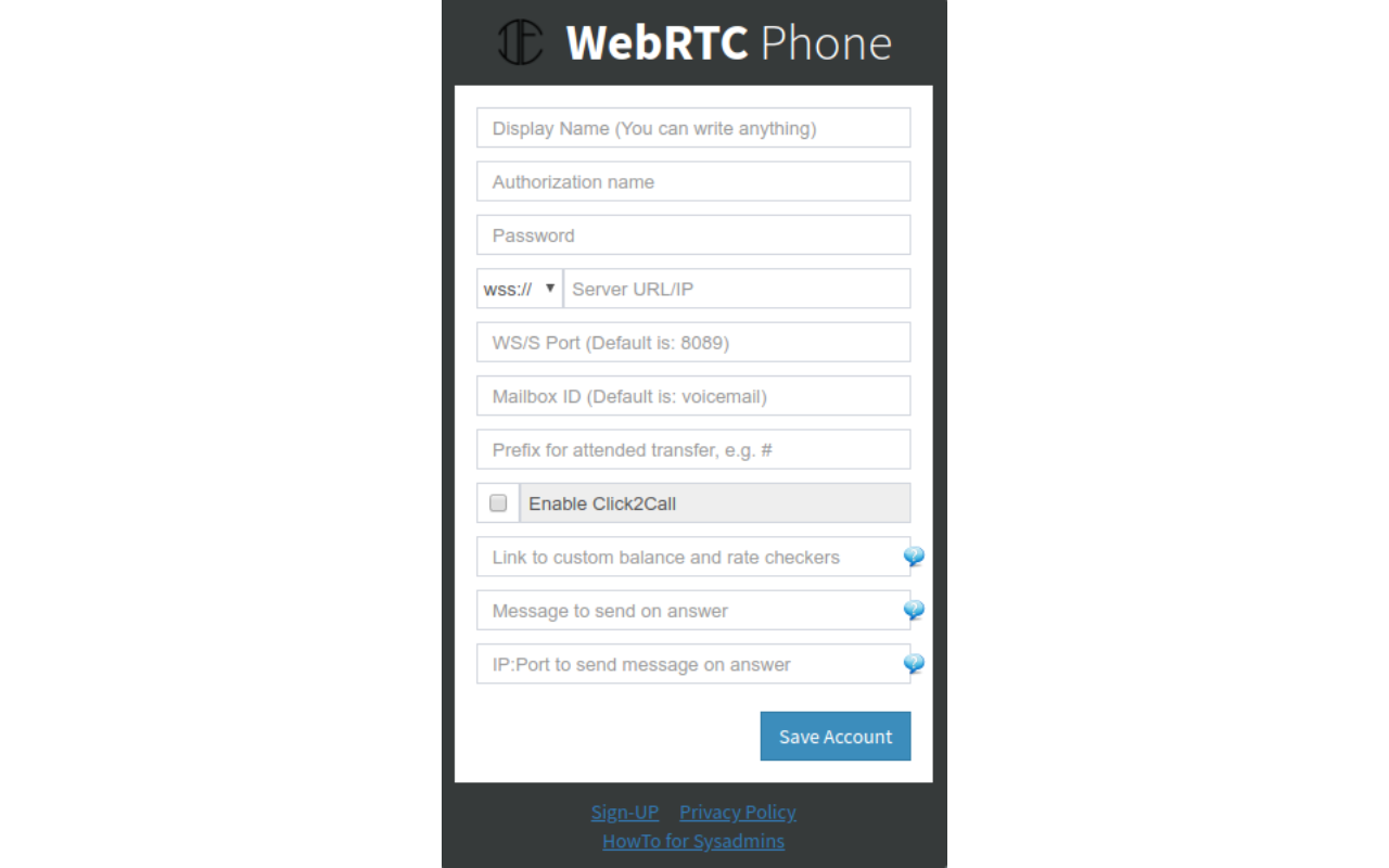 WebRTC SIP Phone with Click2Dial截图3