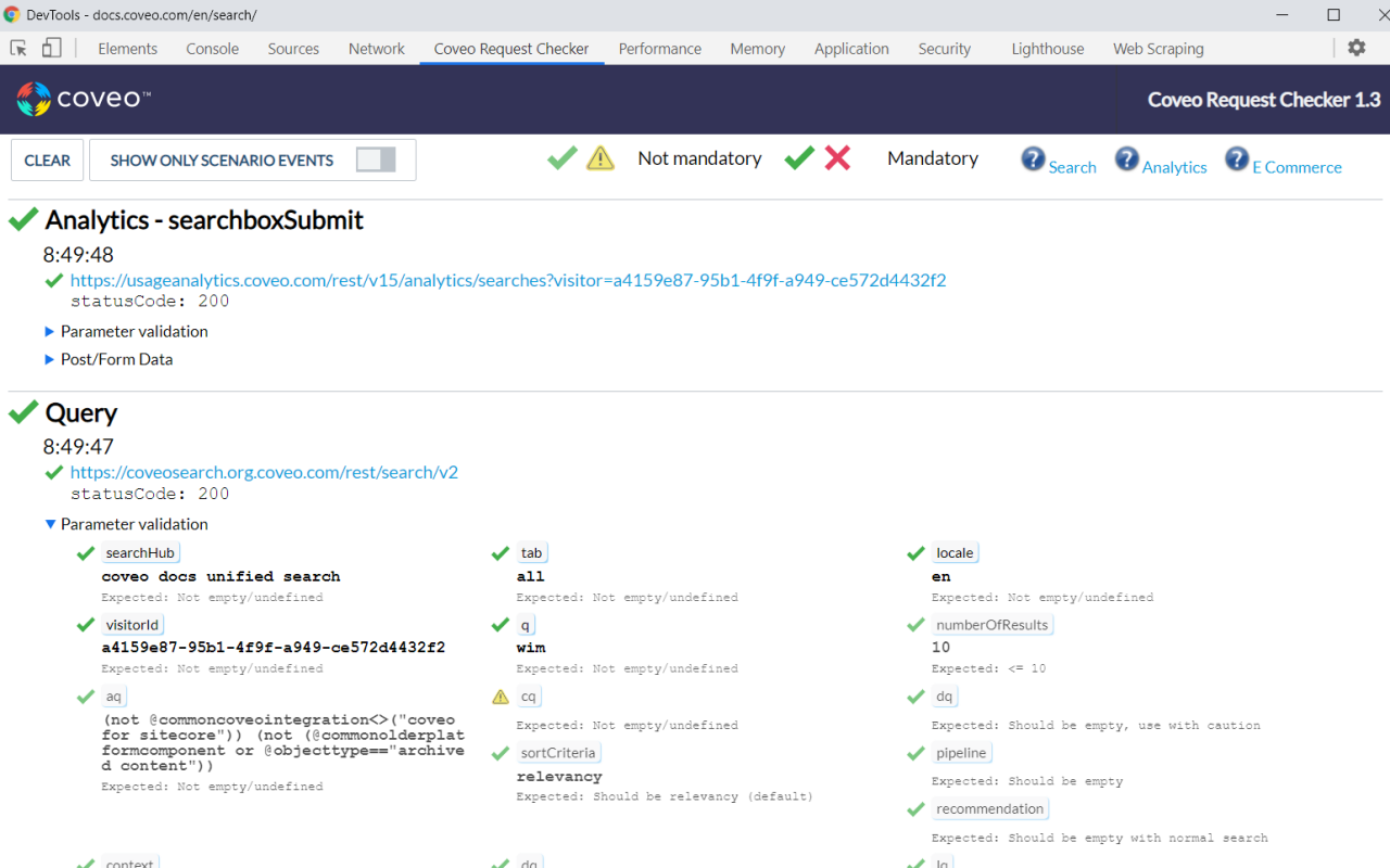 Coveo Request Checker截图1