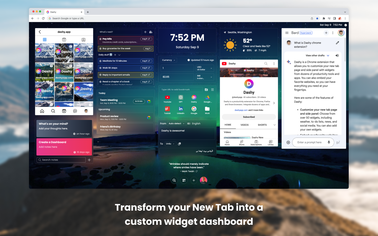 Dashy New Tab Dashboard and Side Panel截图3