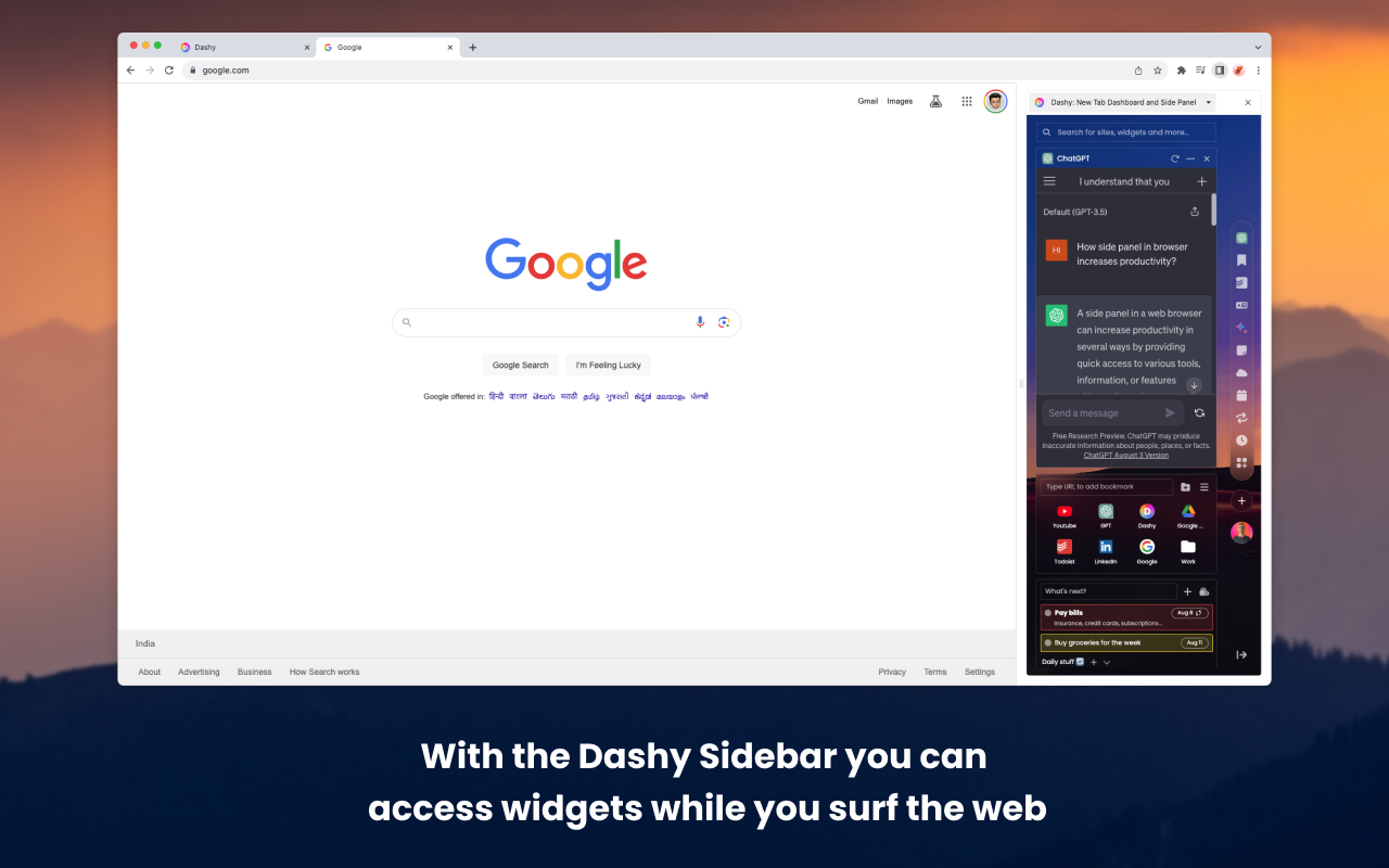 Dashy New Tab Dashboard and Side Panel截图4