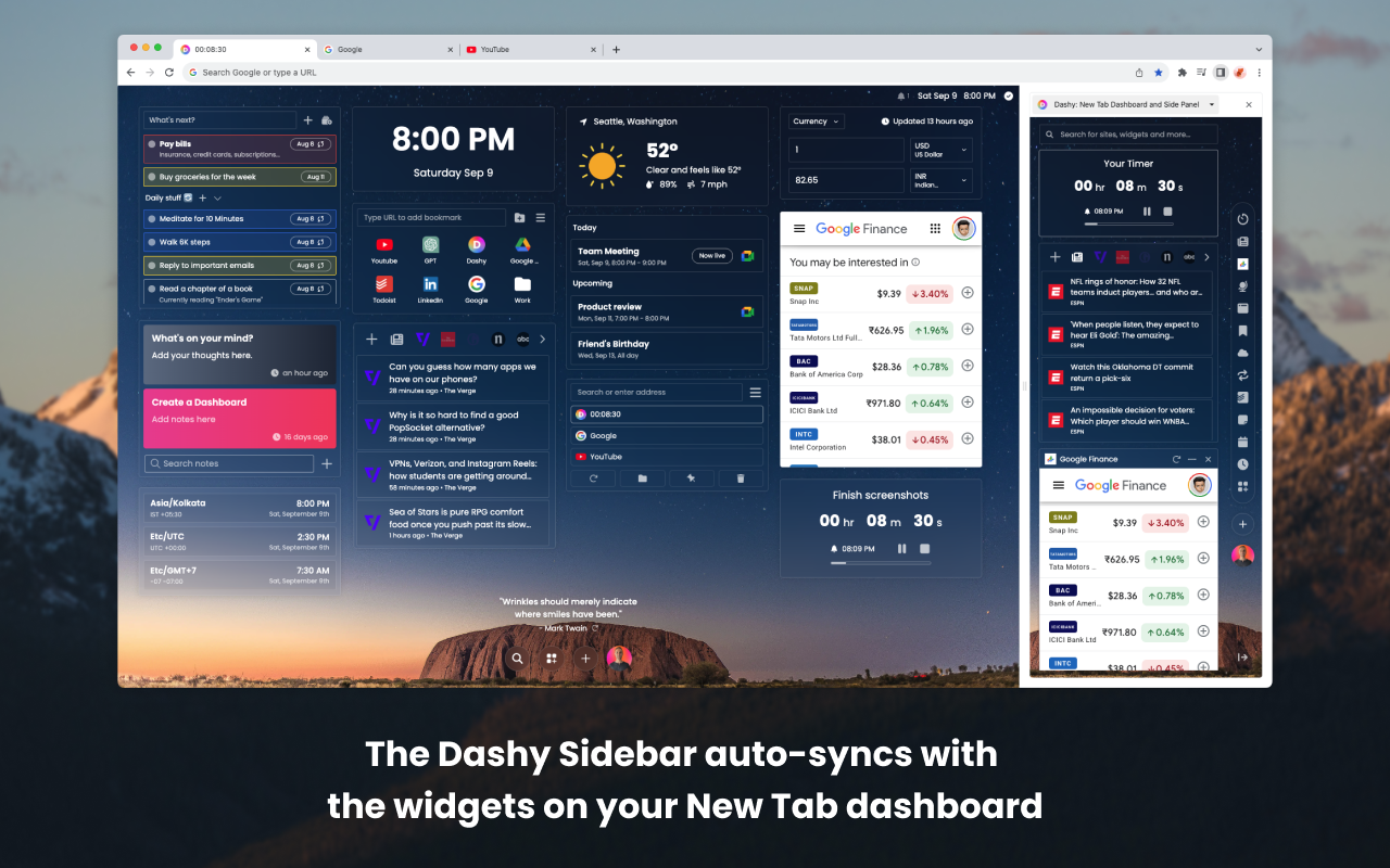 Dashy New Tab Dashboard and Side Panel截图5