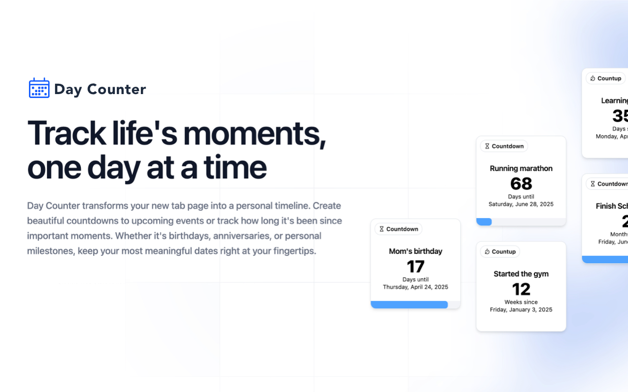 Day Counter - New Tab Page截图3
