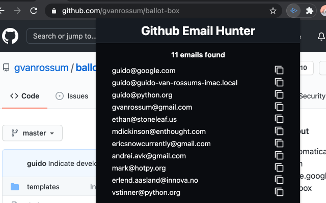 github email hunter截图2