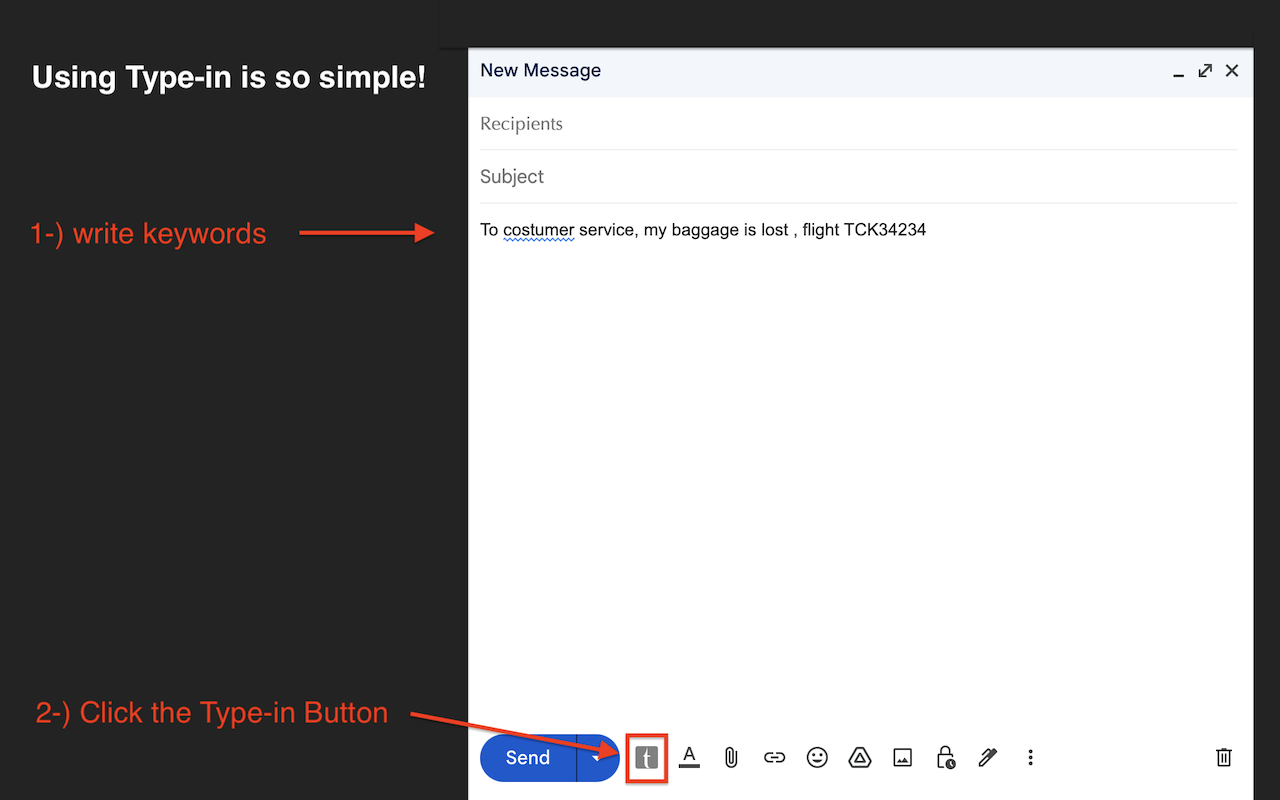 Type-in | ChatGPT email assistant | GPT-3截图2