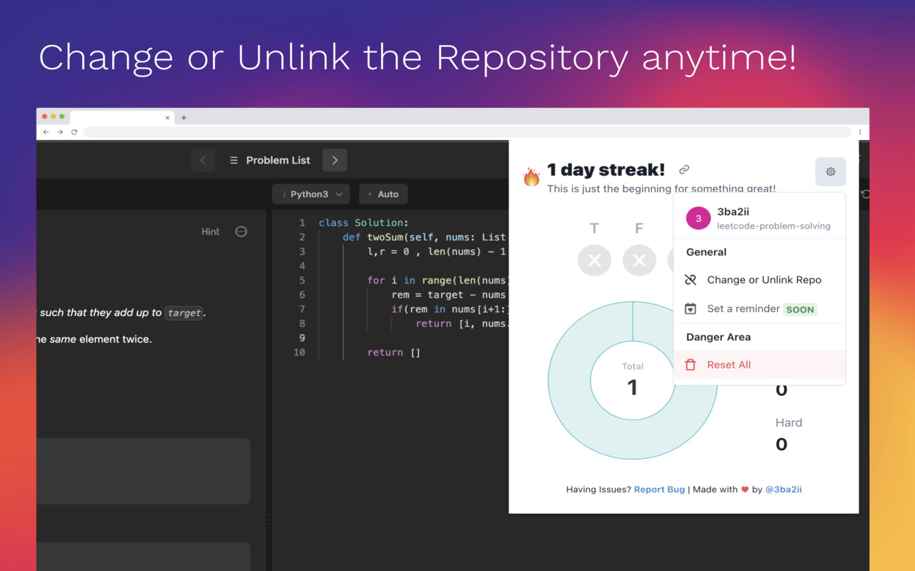 LeetSync - Leetcode to Github Synchronizer截图1