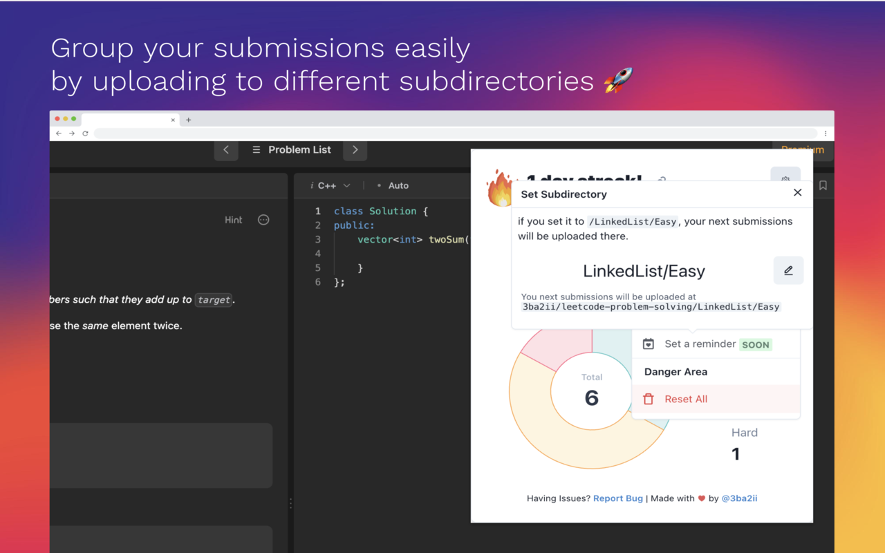 LeetSync - Leetcode to Github Synchronizer截图2