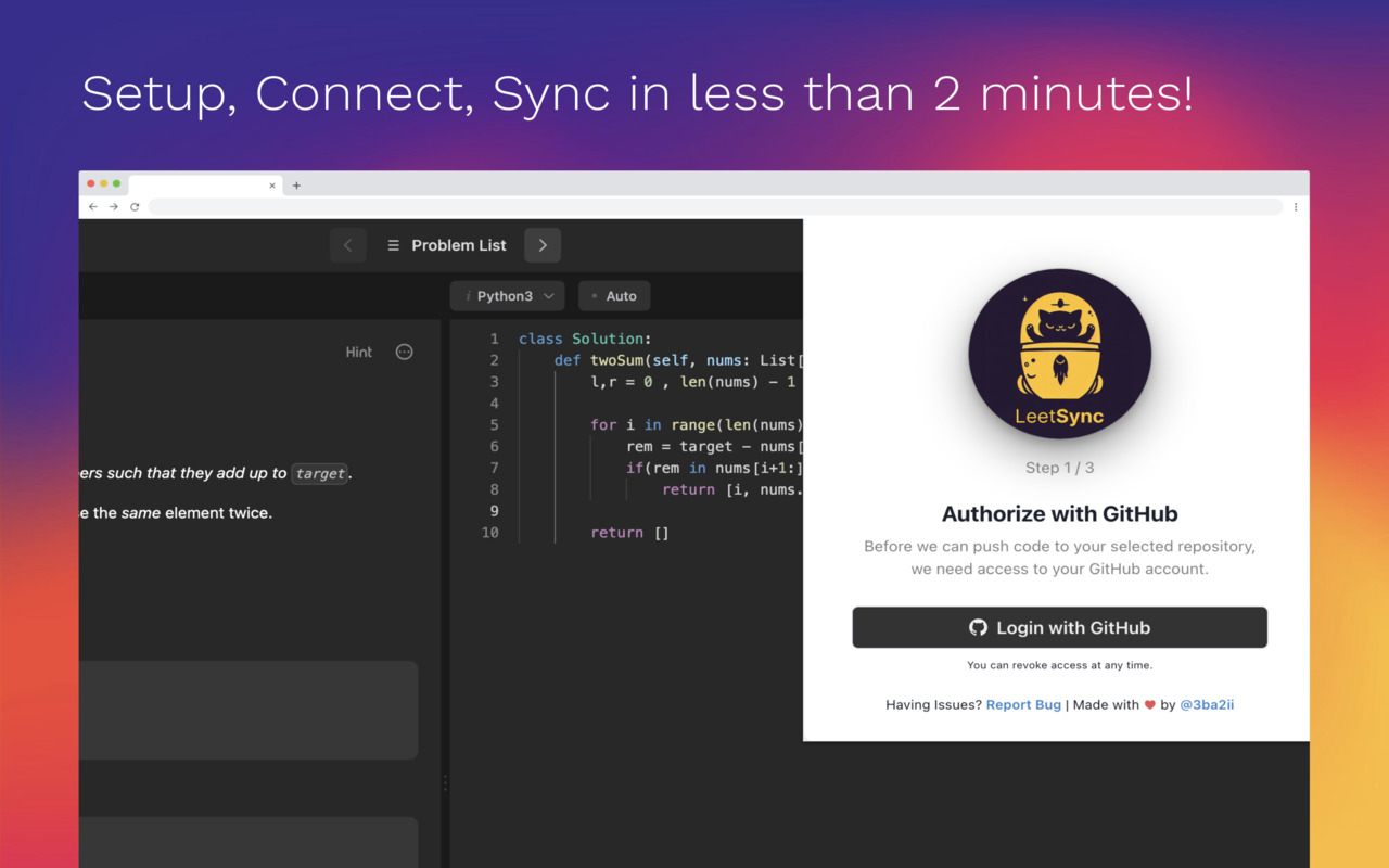 LeetSync - Leetcode to Github Synchronizer截图3