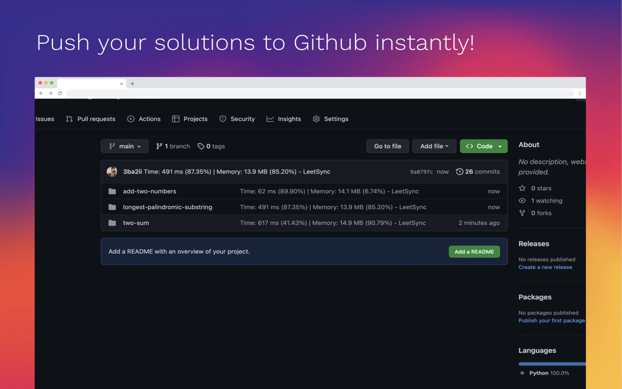 LeetSync - Leetcode to Github Synchronizer截图5