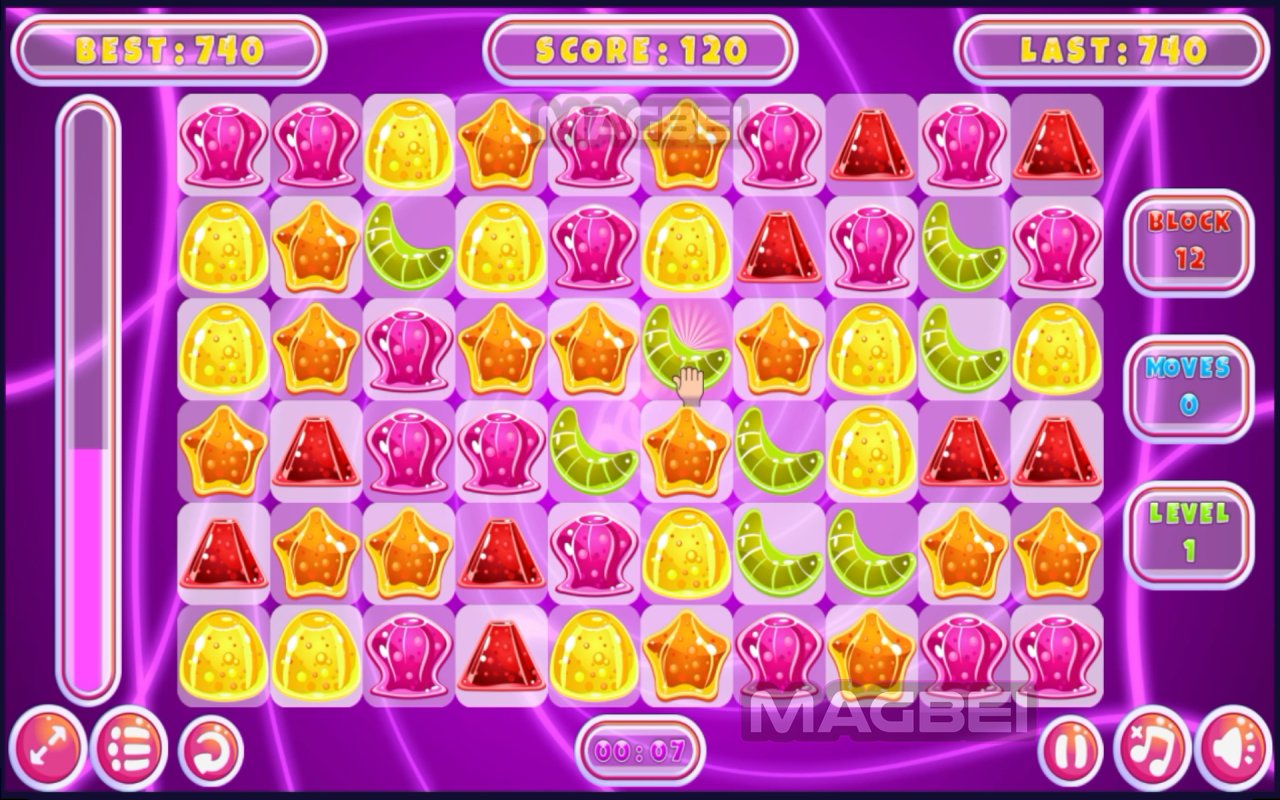 果冻三消游戏 - 离线运行截图1