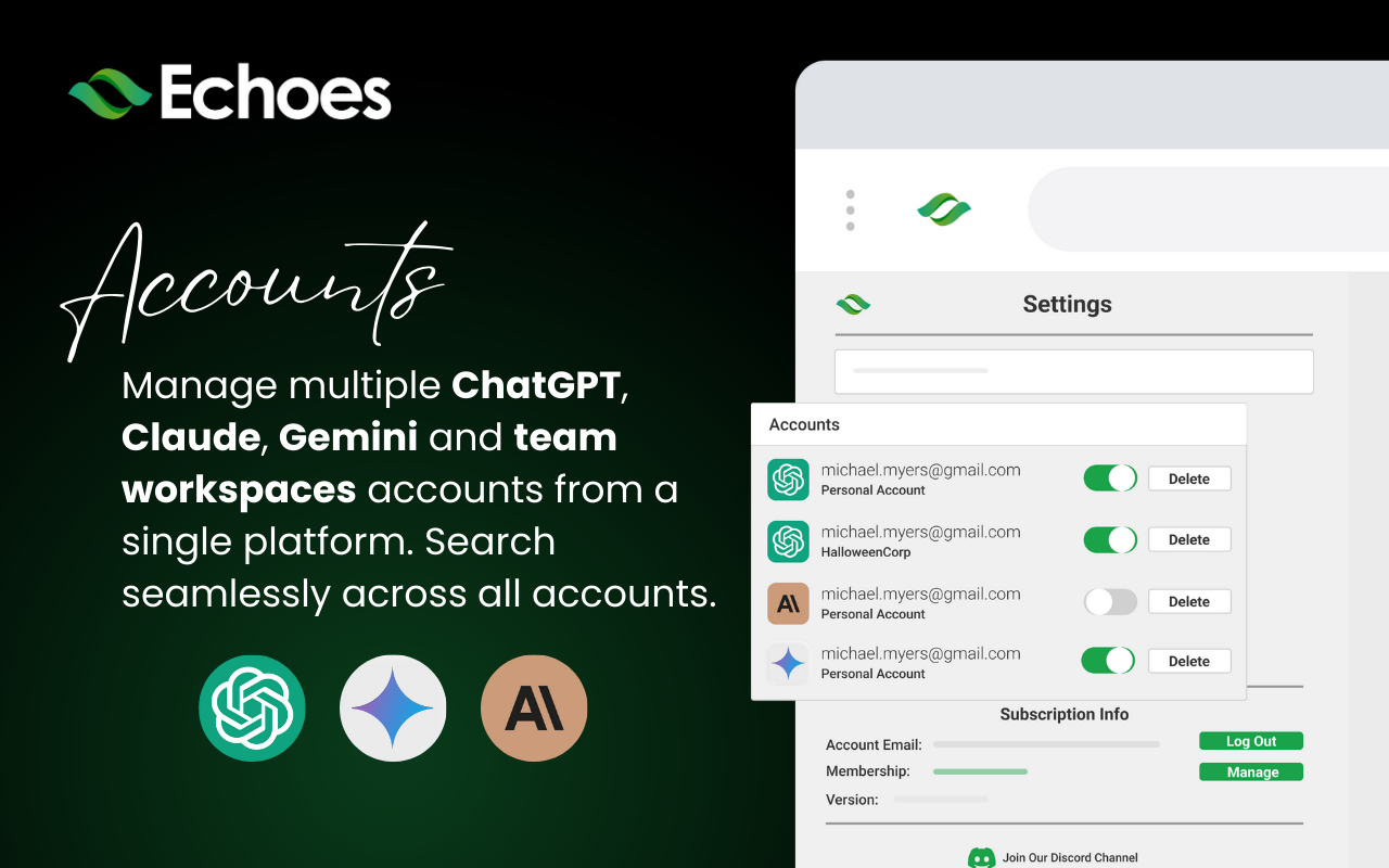 Echoes-ChatGPT, Claude & Gemini Tool for Search, Label, Export & Summarize截图4
